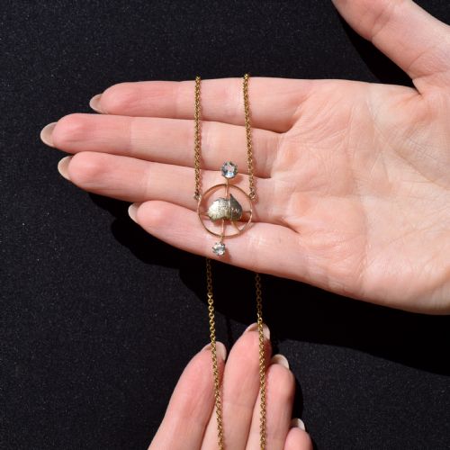 ANTIQUE PASTE 'AUSTRALIA' 15CT GOLD DROP PENDANT NECKLACE 165 - ADDITIONAL PHOTO 9