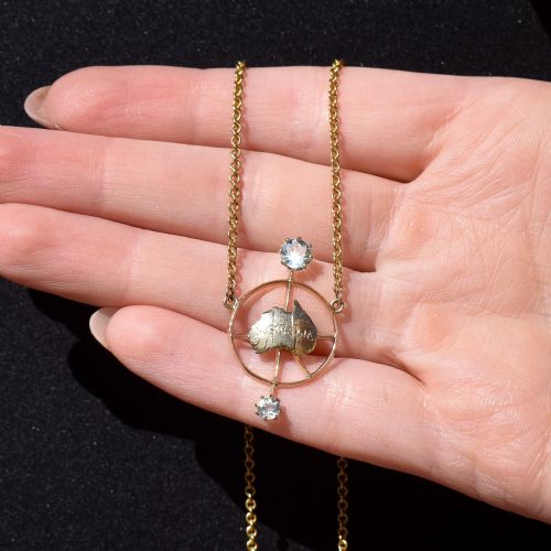 ANTIQUE PASTE 'AUSTRALIA' 15CT GOLD DROP PENDANT NECKLACE 165 - ADDITIONAL PHOTO 10