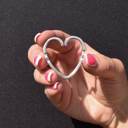 VINTAGE GEORG JENSEN STERLING SILVER HEART KEY RING PENDANT - ADDITIONAL PHOTO 10