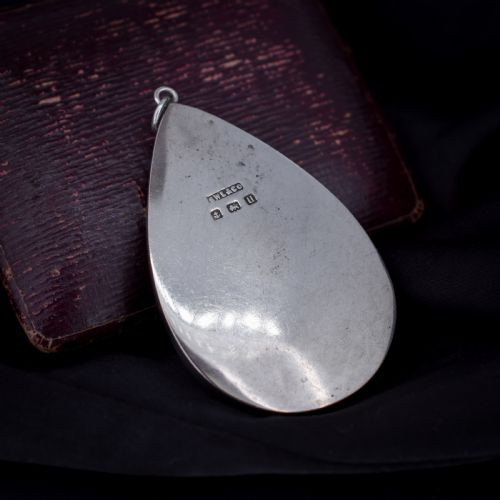 fig 2. Antique '1919' Art Deco Large Butterfly Wing Sterling Silver Pendant