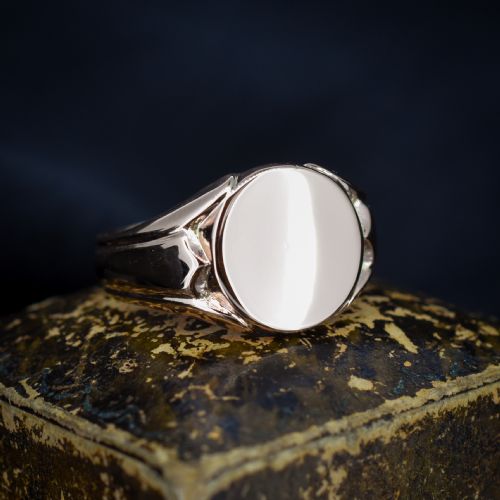fig 1. Antique 9ct Gold Plain Round Signet Ring - Dated Chester 1913