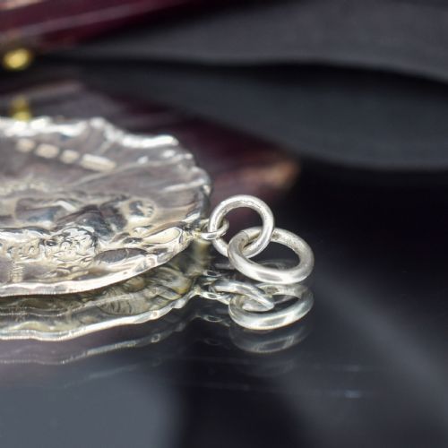 ANTIQUE ART NOUVEAU PORTRAIT STERLING SILVER PENDANT DATED 1900 - ADDITIONAL PHOTO 7
