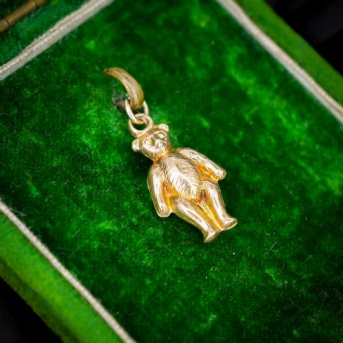 ANTIQUE 9CT GOLD TEDDY BEAR CHARM PENDANT - ADDITIONAL PHOTO 4