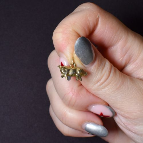 VINTAGE 9CT GOLD ROCKING HORSE CHARM PENDANT DATED 1967 - ADDITIONAL PHOTO 1