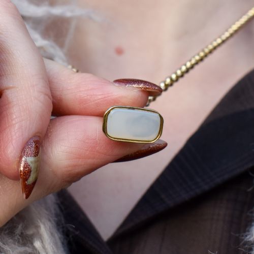 ANTIQUE CHALCEDONY ELEPHANT GOLD CASED ORNATE FOB SEAL PENDANT - ADDITIONAL PHOTO 3
