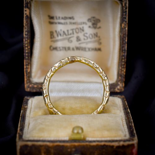 ANTIQUE LARGE GEORGIAN 12CT GOLD ENGRAVED SPLIT RING 24MM - ADDITIONAL PHOTO 5