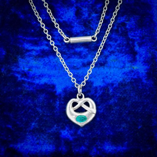 fig 2. Antique Edwardian Charles Horner Celtic Heart Pendant and Chain Necklace