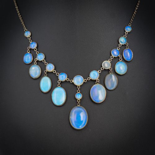 Antique Edwardian Opal Fringe Festoon Necklace | 15"