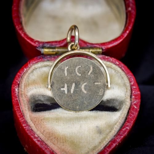 fig 2. Vintage 9ct Yellow Gold I Love You Spinning Charm Pendant