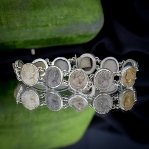 ANTIQUE VICTORIAN GRAND TOUR LAVA CAMEO PORTRAIT BRACELET 7 - ADDITIONAL PHOTO 7