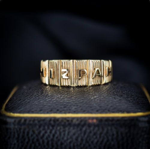 Antique Mizpah 18ct Yellow Gold Band Ring | Chester 1887