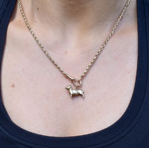 VINTAGE 9CT GOLD CORGI DOG CHARM PENDANT BIRMINGHAM 1970 - ADDITIONAL PHOTO 2
