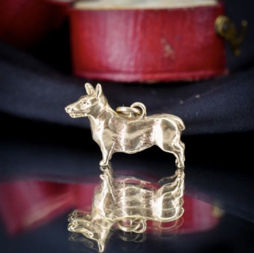 VINTAGE 9CT GOLD CORGI DOG CHARM PENDANT BIRMINGHAM 1970 - ADDITIONAL PHOTO 3
