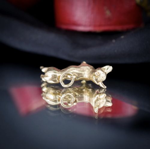 VINTAGE 9CT GOLD CORGI DOG CHARM PENDANT BIRMINGHAM 1970 - ADDITIONAL PHOTO 6