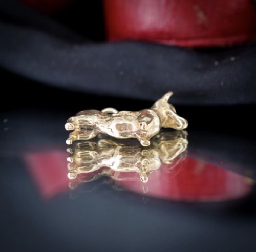 VINTAGE 9CT GOLD CORGI DOG CHARM PENDANT BIRMINGHAM 1970 - ADDITIONAL PHOTO 7