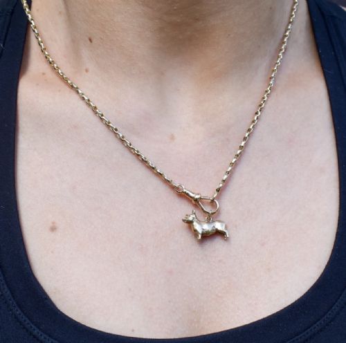 VINTAGE 9CT GOLD CORGI DOG CHARM PENDANT BIRMINGHAM 1970 - ADDITIONAL PHOTO 9