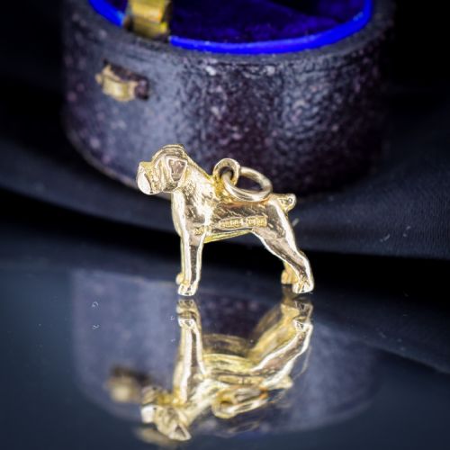 VINTAGE 9CT GOLD BOXER DOG CHARM PENDANT BIRMINGHAM 1962 - ADDITIONAL PHOTO 5