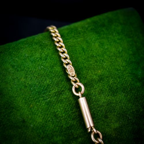 ANTIQUE 9CT GOLD FLAT CURB LINK CHAIN NECKLACE WITH BARREL CLASP 1525 - ADDITIONAL PHOTO 6