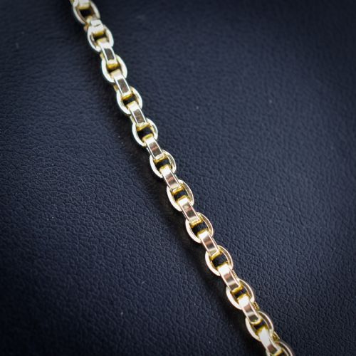 ANTIQUE 9CT YELLOW GOLD OVAL LINK CHAIN NECKLACE WITH DOG CLIP 2075 - ADDITIONAL PHOTO 6