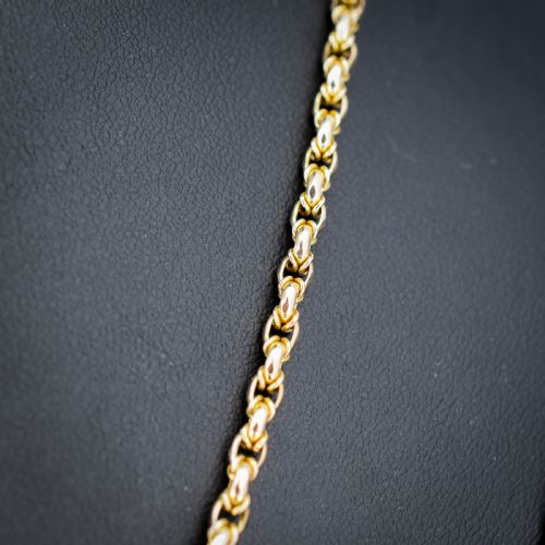 ANTIQUE 9CT YELLOW GOLD FANCY LINK CHAIN NECKLACE WITH DOG CLIP 205 - ADDITIONAL PHOTO 3