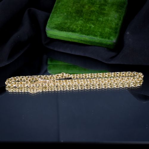 ANTIQUE 9CT YELLOW GOLD FANCY LINK CHAIN NECKLACE WITH DOG CLIP 205 - ADDITIONAL PHOTO 10