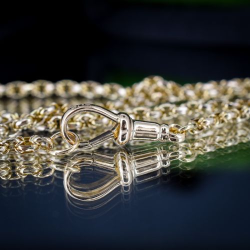 ANTIQUE 9CT YELLOW GOLD FANCY LINK CHAIN NECKLACE WITH DOG CLIP 205 - ADDITIONAL PHOTO 12