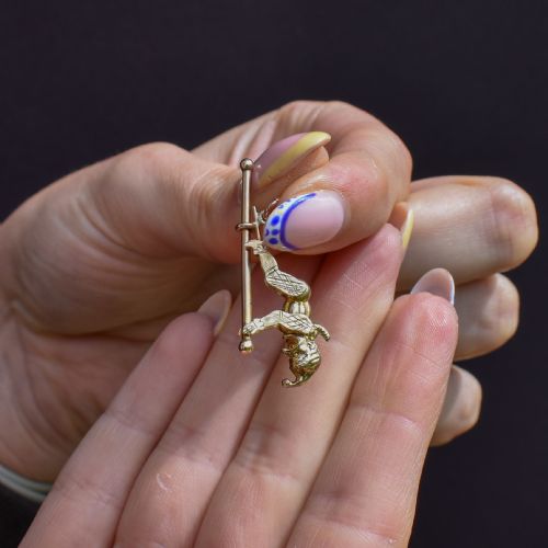 ANTIQUE 9CT GOLD 'MR PUNCH' SLIDING CHARM PENDANT - ADDITIONAL PHOTO 10