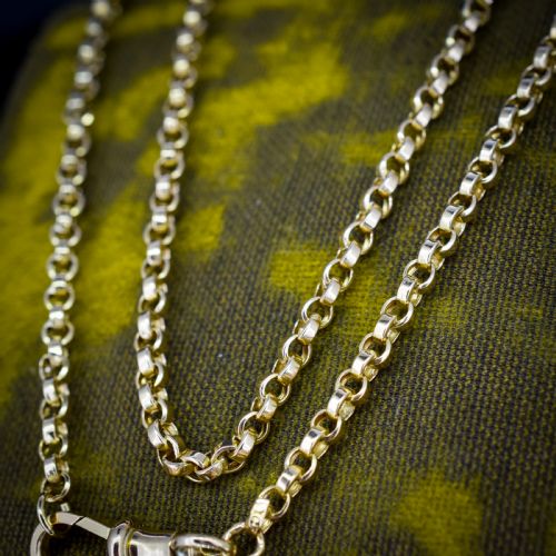 ANTIQUE 9CT GOLD ROLO LINK CHAIN NECKLACE WITH SWIVEL DOG CLIP 23 - ADDITIONAL PHOTO 6