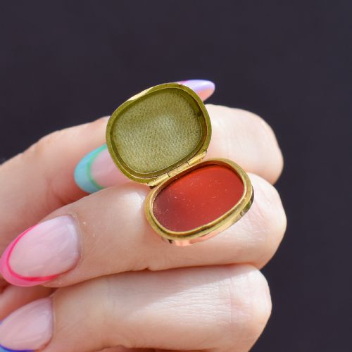 ANTIQUE EDWARDIAN CARNELIAN 9CT GOLD LOCKET FOB DATED 1910 - ADDITIONAL PHOTO 8