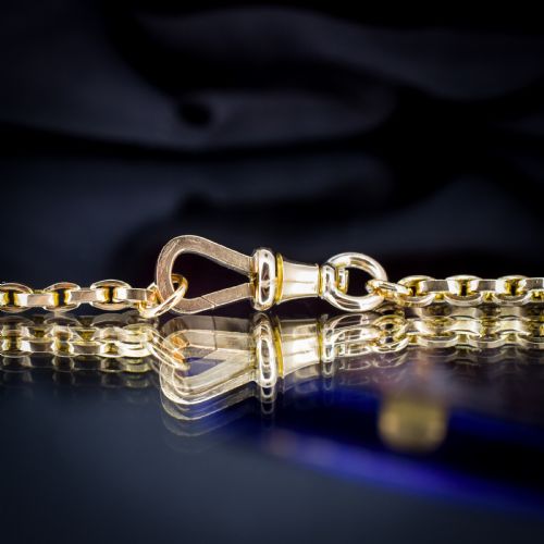 ANTIQUE VICTORIAN 9CT GOLD OVAL LINK CHAIN NECKLACE WITH DOG CLIP 2025 - ADDITIONAL PHOTO 5