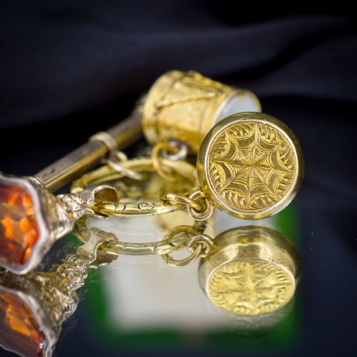 ANTIQUE CHARMS ON AN ENGRAVED SPLIT RING - ADDITIONAL PHOTO 10