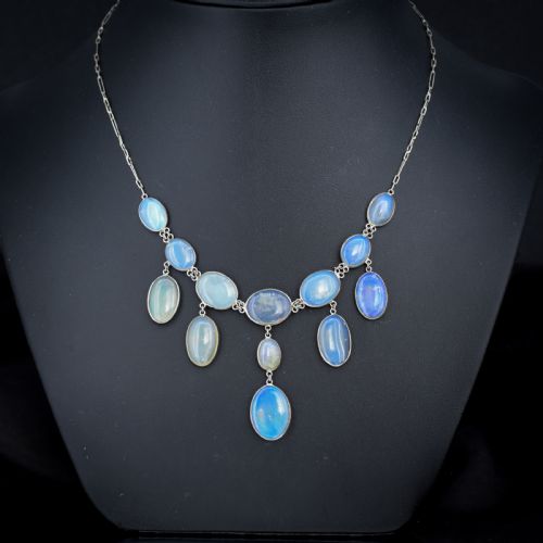 ANTIQUE EDWARDIAN OPAL FRINGE FESTOON NECKLACE 16 - ADDITIONAL PHOTO 1