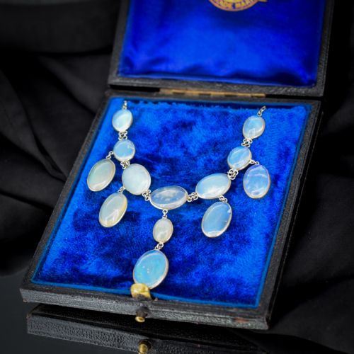 ANTIQUE EDWARDIAN OPAL FRINGE FESTOON NECKLACE 16 - ADDITIONAL PHOTO 3