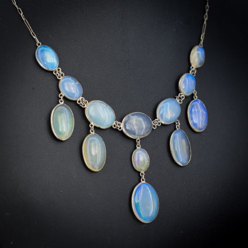 ANTIQUE EDWARDIAN OPAL FRINGE FESTOON NECKLACE 16 - ADDITIONAL PHOTO 5