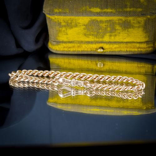 ANTIQUE 9CT GOLD CURB LINK DOG CLIP BRACELET 775 - ADDITIONAL PHOTO 2