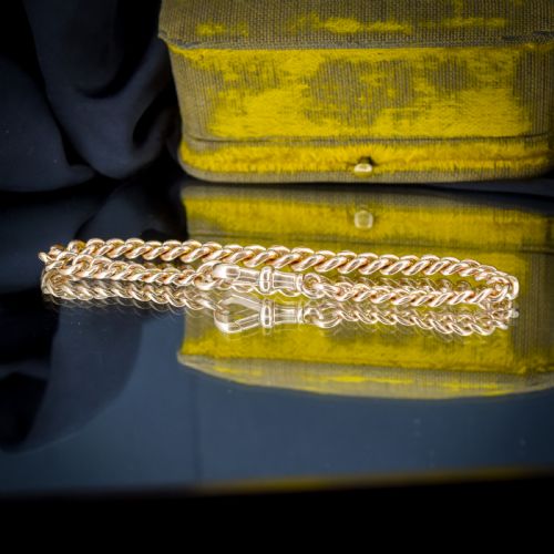 ANTIQUE 9CT GOLD CURB LINK DOG CLIP BRACELET 775 - ADDITIONAL PHOTO 3