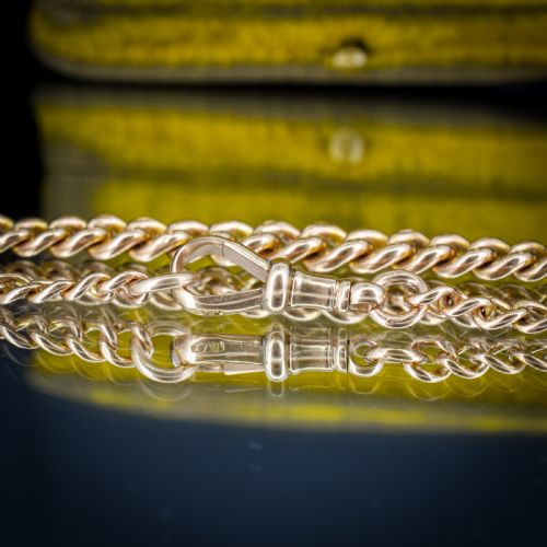 ANTIQUE 9CT GOLD CURB LINK DOG CLIP BRACELET 775 - ADDITIONAL PHOTO 4