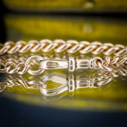 ANTIQUE 9CT GOLD CURB LINK DOG CLIP BRACELET 775 - ADDITIONAL PHOTO 5