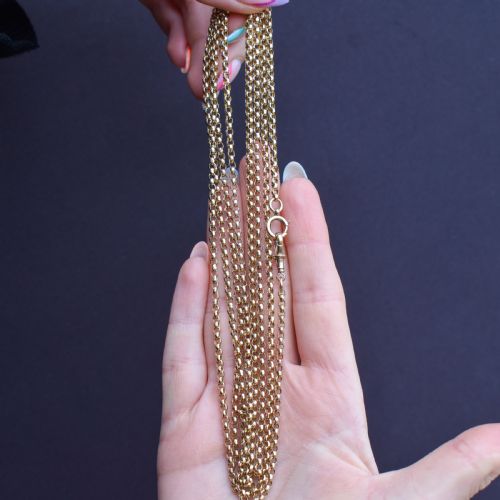 ANTIQUE VICTORIAN 9CT GOLD LONG GUARD CHAIN NECKLACE 227G 58 - ADDITIONAL PHOTO 7