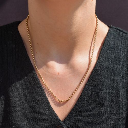ANTIQUE VICTORIAN 9CT GOLD FACETED LINK CHAIN NECKLACE WITH DOG CLIP 20 - ADDITIONAL PHOTO 7