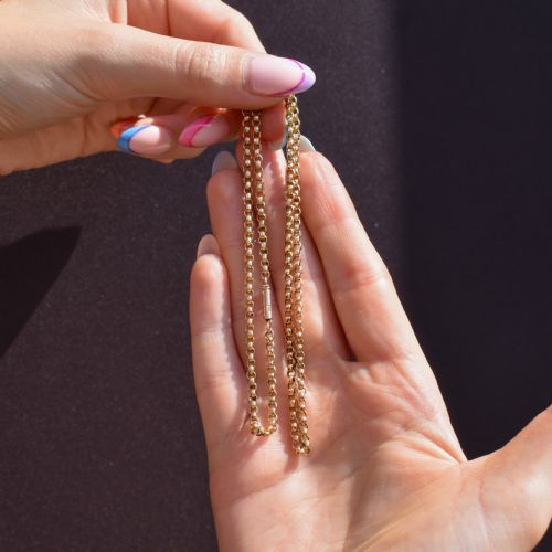 ANTIQUE VICTORIAN 9CT GOLD FACETED LINK CHAIN NECKLACE WITH DOG CLIP 20 - ADDITIONAL PHOTO 8