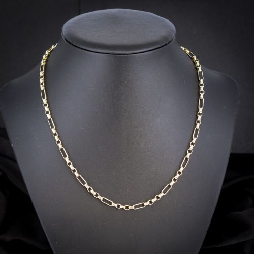 VINTAGE 9CT YELLOW GOLD 18 FANCY LINK CHAIN NECKLACE - ADDITIONAL PHOTO 1