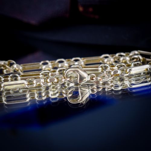 VINTAGE 9CT YELLOW GOLD 18 FANCY LINK CHAIN NECKLACE - ADDITIONAL PHOTO 5