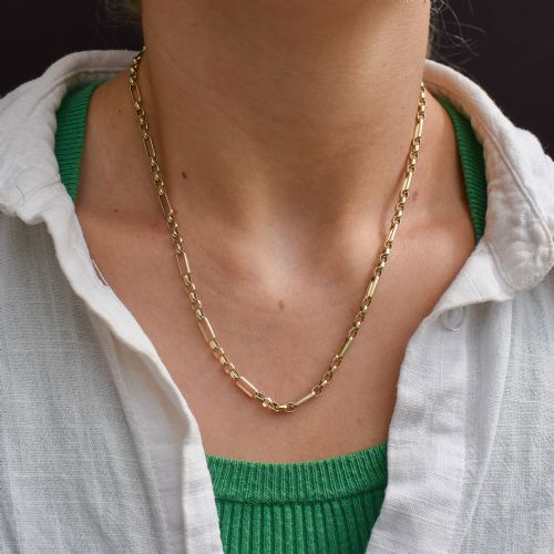 VINTAGE 9CT YELLOW GOLD 18 FANCY LINK CHAIN NECKLACE - ADDITIONAL PHOTO 8