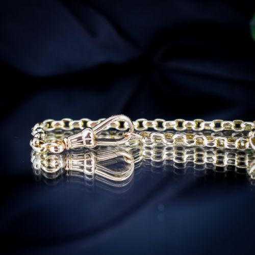 ANTIQUE VICTORIAN 9CT GOLD FACETED LINK CHAIN NECKLACE WITH DOG CLIP 215 - ADDITIONAL PHOTO 6