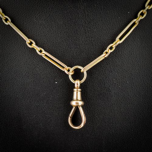 ANTIQUE VICTORIAN 9CT GOLD PAPER LINK CHAIN NECKLACE 41 LENGTH - ADDITIONAL PHOTO 1