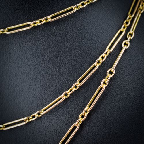 ANTIQUE VICTORIAN 9CT GOLD PAPER LINK CHAIN NECKLACE 41 LENGTH - ADDITIONAL PHOTO 3