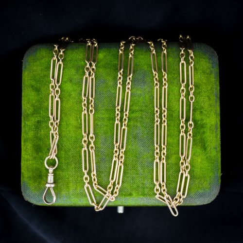 ANTIQUE VICTORIAN 9CT GOLD PAPER LINK CHAIN NECKLACE 41 LENGTH - ADDITIONAL PHOTO 4