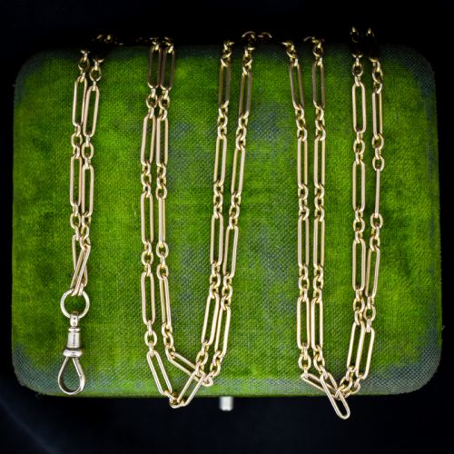 ANTIQUE VICTORIAN 9CT GOLD PAPER LINK CHAIN NECKLACE 41 LENGTH - ADDITIONAL PHOTO 5