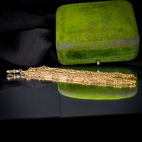 ANTIQUE VICTORIAN 9CT GOLD PAPER LINK CHAIN NECKLACE 41 LENGTH - ADDITIONAL PHOTO 6
